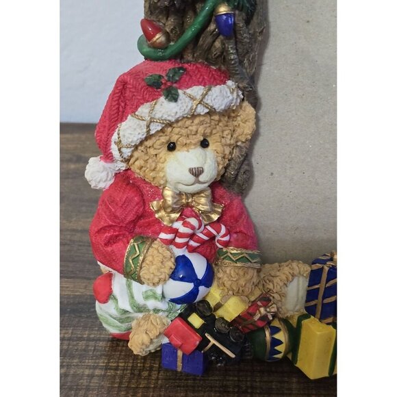 3D Christmas Teddy Bear Picture Frame With Festive Bow & Garland  4"x6" - Picture 3 of 8